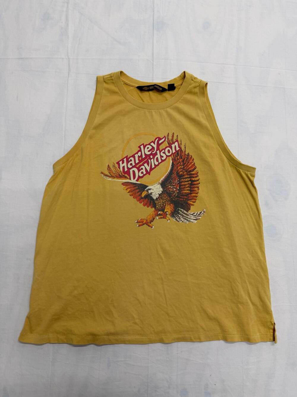 Harley-Davidson Women's Golden Tan Printed Eagle Muscle Tank Top